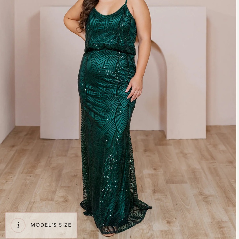 Emerald green sequin bridesmaid dress